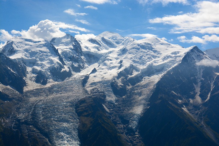Mont Blanc 4807m, the highest mountain in France/Italy and in the Alps