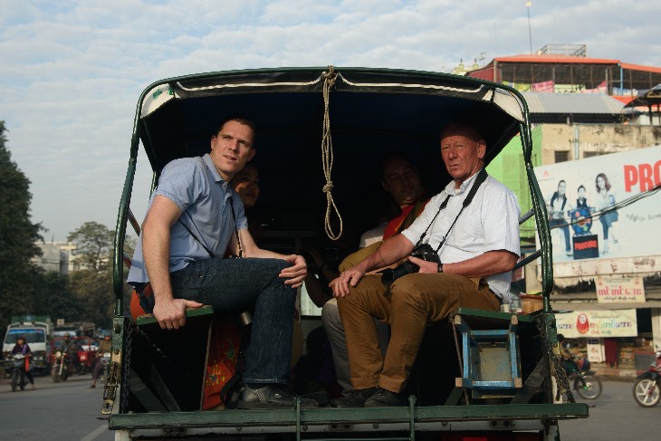 riding a tuc-tuc through Mandalay town